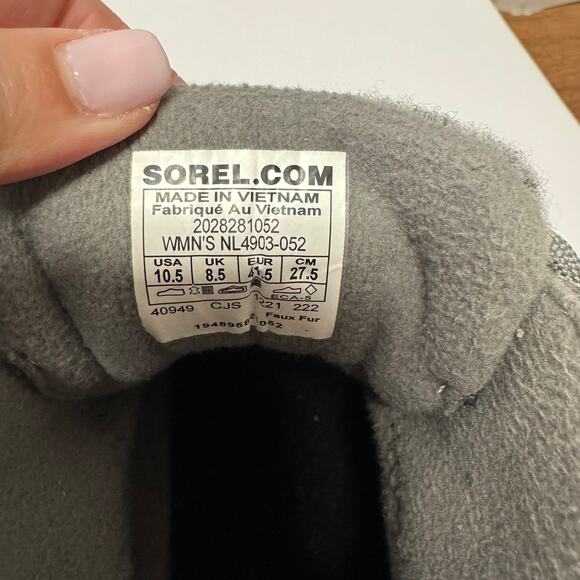 Sorel Womens Kinetic Breakthru Caribou Waterproof Boot Quarry Sea Salt Size 10.5 - Picture 8 of 8